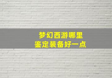 梦幻西游哪里鉴定装备好一点