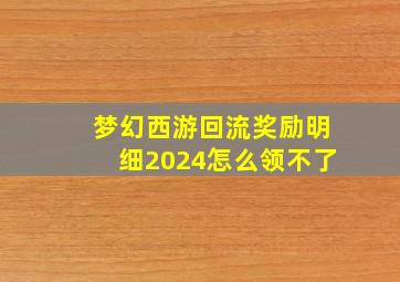 梦幻西游回流奖励明细2024怎么领不了