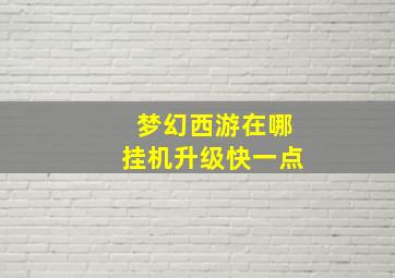 梦幻西游在哪挂机升级快一点