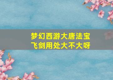 梦幻西游大唐法宝飞剑用处大不大呀