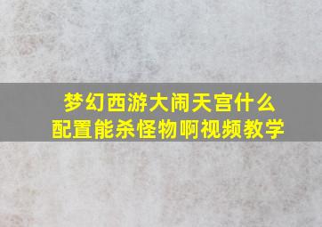 梦幻西游大闹天宫什么配置能杀怪物啊视频教学