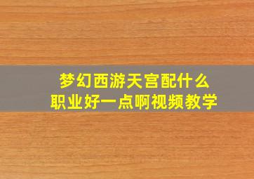 梦幻西游天宫配什么职业好一点啊视频教学