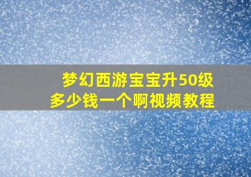 梦幻西游宝宝升50级多少钱一个啊视频教程