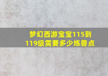 梦幻西游宝宝115到119级需要多少炼兽点