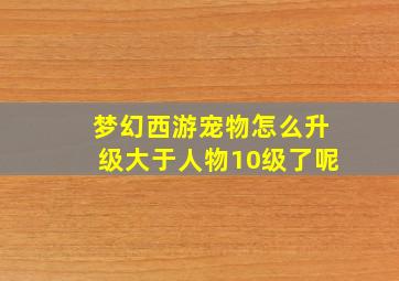 梦幻西游宠物怎么升级大于人物10级了呢