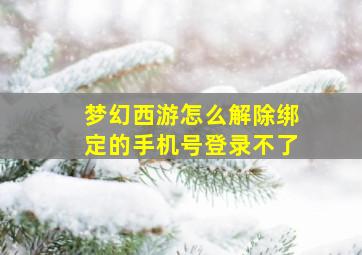 梦幻西游怎么解除绑定的手机号登录不了