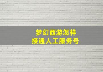 梦幻西游怎样接通人工服务号