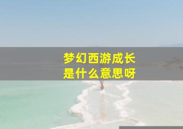 梦幻西游成长是什么意思呀