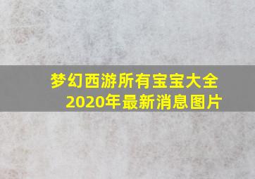 梦幻西游所有宝宝大全2020年最新消息图片