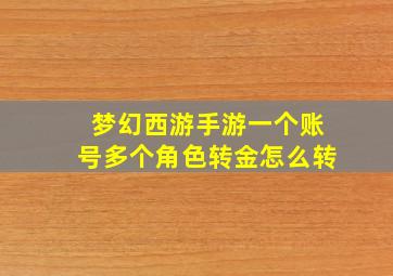 梦幻西游手游一个账号多个角色转金怎么转