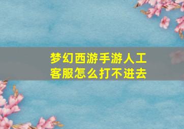 梦幻西游手游人工客服怎么打不进去