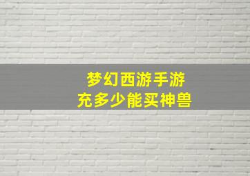 梦幻西游手游充多少能买神兽