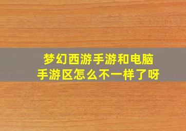 梦幻西游手游和电脑手游区怎么不一样了呀