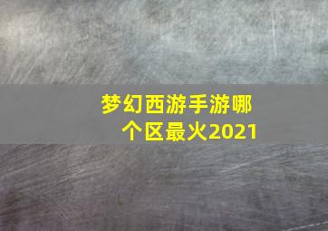 梦幻西游手游哪个区最火2021