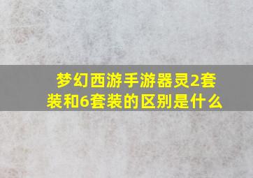 梦幻西游手游器灵2套装和6套装的区别是什么