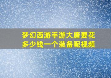 梦幻西游手游大唐要花多少钱一个装备呢视频