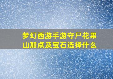 梦幻西游手游守尸花果山加点及宝石选择什么