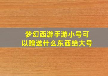 梦幻西游手游小号可以赠送什么东西给大号