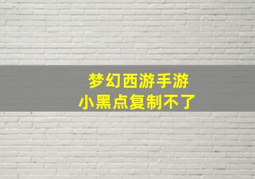 梦幻西游手游小黑点复制不了