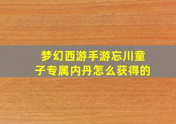 梦幻西游手游忘川童子专属内丹怎么获得的