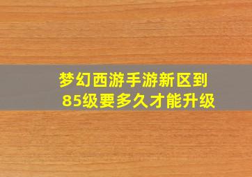 梦幻西游手游新区到85级要多久才能升级