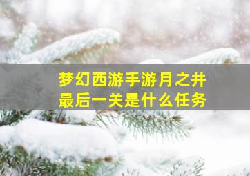 梦幻西游手游月之井最后一关是什么任务