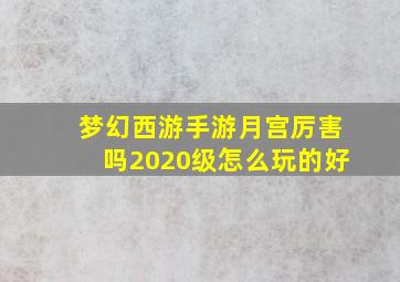 梦幻西游手游月宫厉害吗2020级怎么玩的好