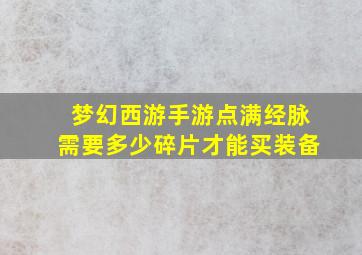 梦幻西游手游点满经脉需要多少碎片才能买装备