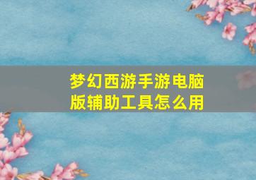 梦幻西游手游电脑版辅助工具怎么用