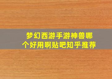 梦幻西游手游神兽哪个好用啊贴吧知乎推荐