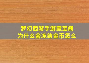 梦幻西游手游藏宝阁为什么会冻结金币怎么