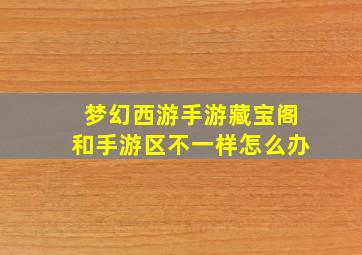 梦幻西游手游藏宝阁和手游区不一样怎么办