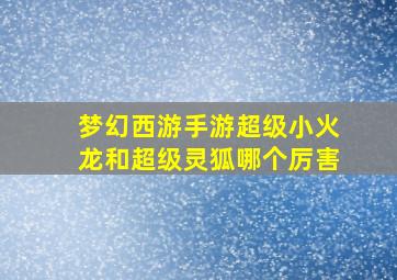 梦幻西游手游超级小火龙和超级灵狐哪个厉害