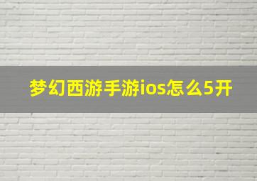 梦幻西游手游ios怎么5开