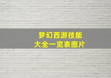 梦幻西游技能大全一览表图片