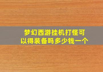 梦幻西游挂机打怪可以得装备吗多少钱一个