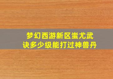 梦幻西游新区蚩尤武诀多少级能打过神兽丹