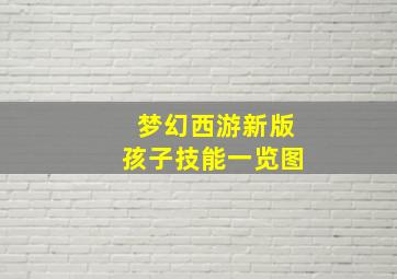 梦幻西游新版孩子技能一览图