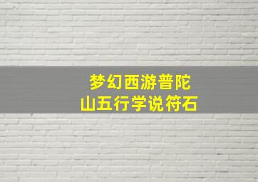 梦幻西游普陀山五行学说符石