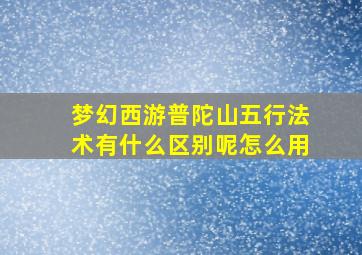 梦幻西游普陀山五行法术有什么区别呢怎么用