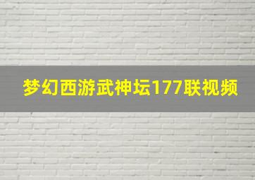 梦幻西游武神坛177联视频