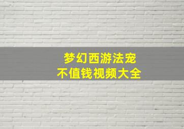 梦幻西游法宠不值钱视频大全