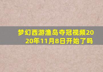 梦幻西游渔岛夺冠视频2020年11月8日开始了吗