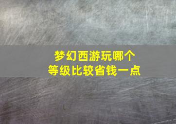 梦幻西游玩哪个等级比较省钱一点