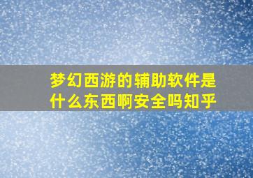 梦幻西游的辅助软件是什么东西啊安全吗知乎