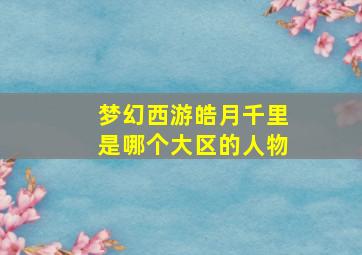 梦幻西游皓月千里是哪个大区的人物