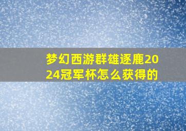 梦幻西游群雄逐鹿2024冠军杯怎么获得的