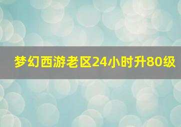 梦幻西游老区24小时升80级