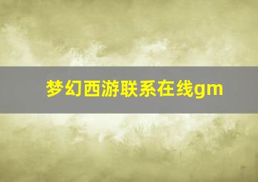 梦幻西游联系在线gm