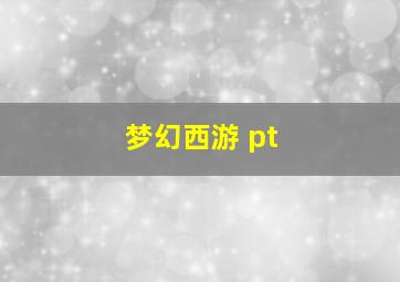 梦幻西游 pt